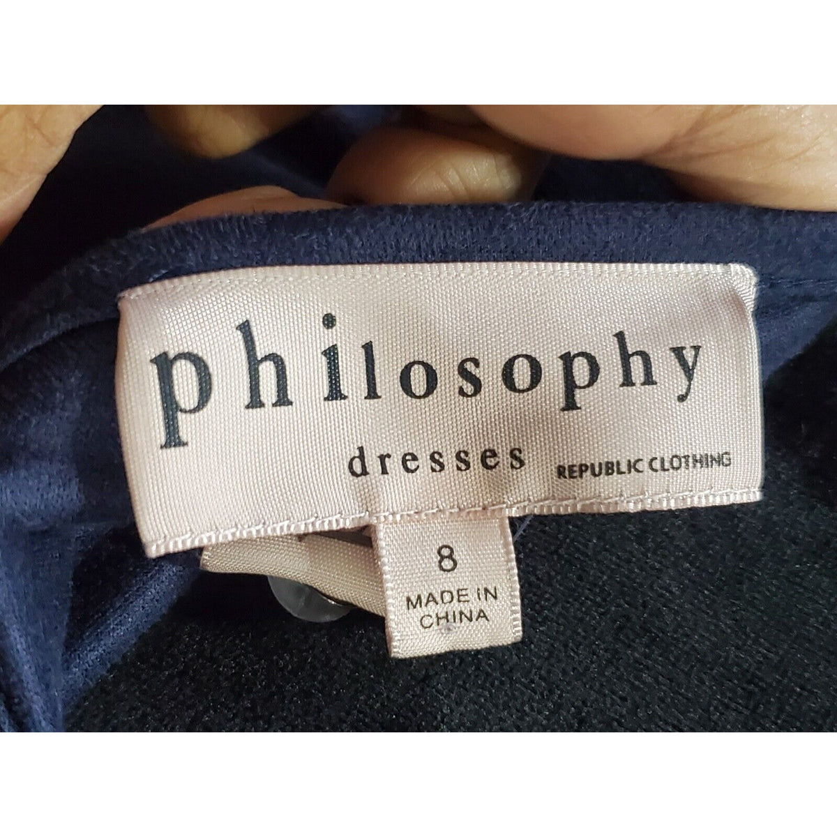 Philosophy Women's Blue Polyester Scoop Neck Sleeveless Knee Length Dress Size 8