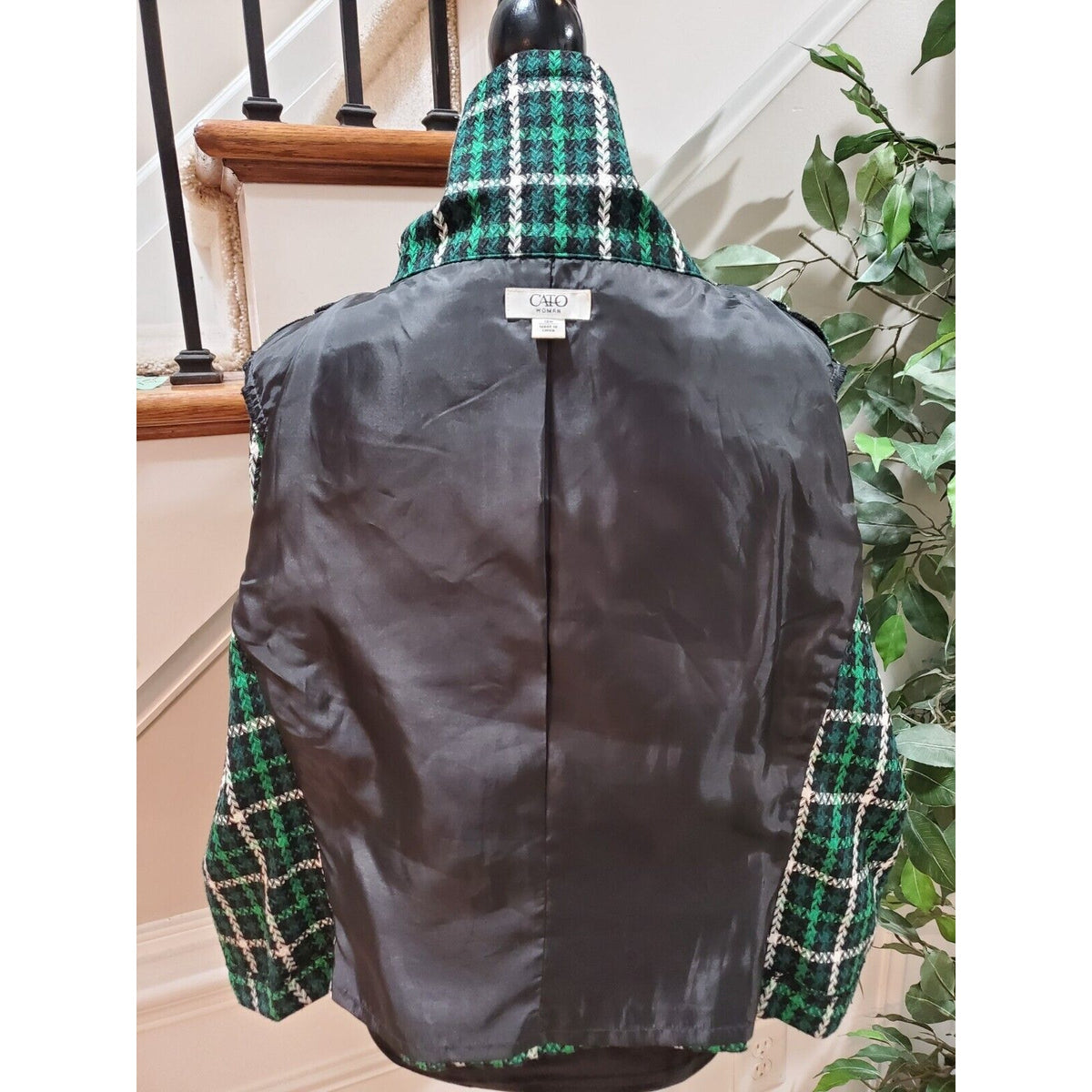 Cato Women's Green Polyester Long Sleeve Button Front Casual Jacket Blazer 18W