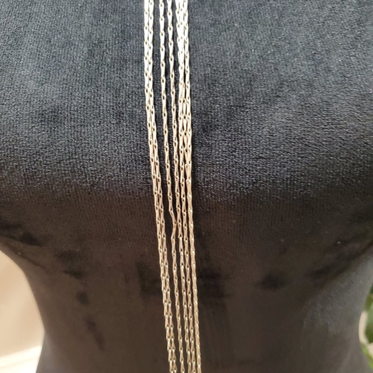 Womens Faux Moonstone Tassel Long Gold Charm Pendant Necklace