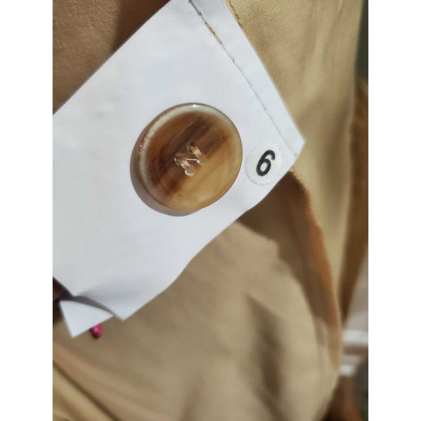 Bloomingdale's Basler Womens Tan Polyester Long Sleeve Single Breasted Blazer 50