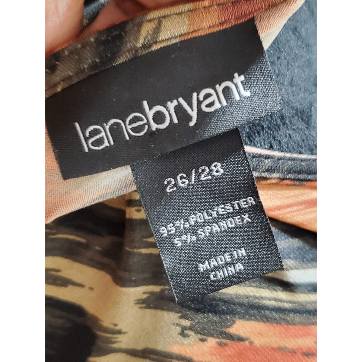 Lane Bryant Women's Multicolor Polyester V-Neck Long Sleeve Knee Length Dress 28