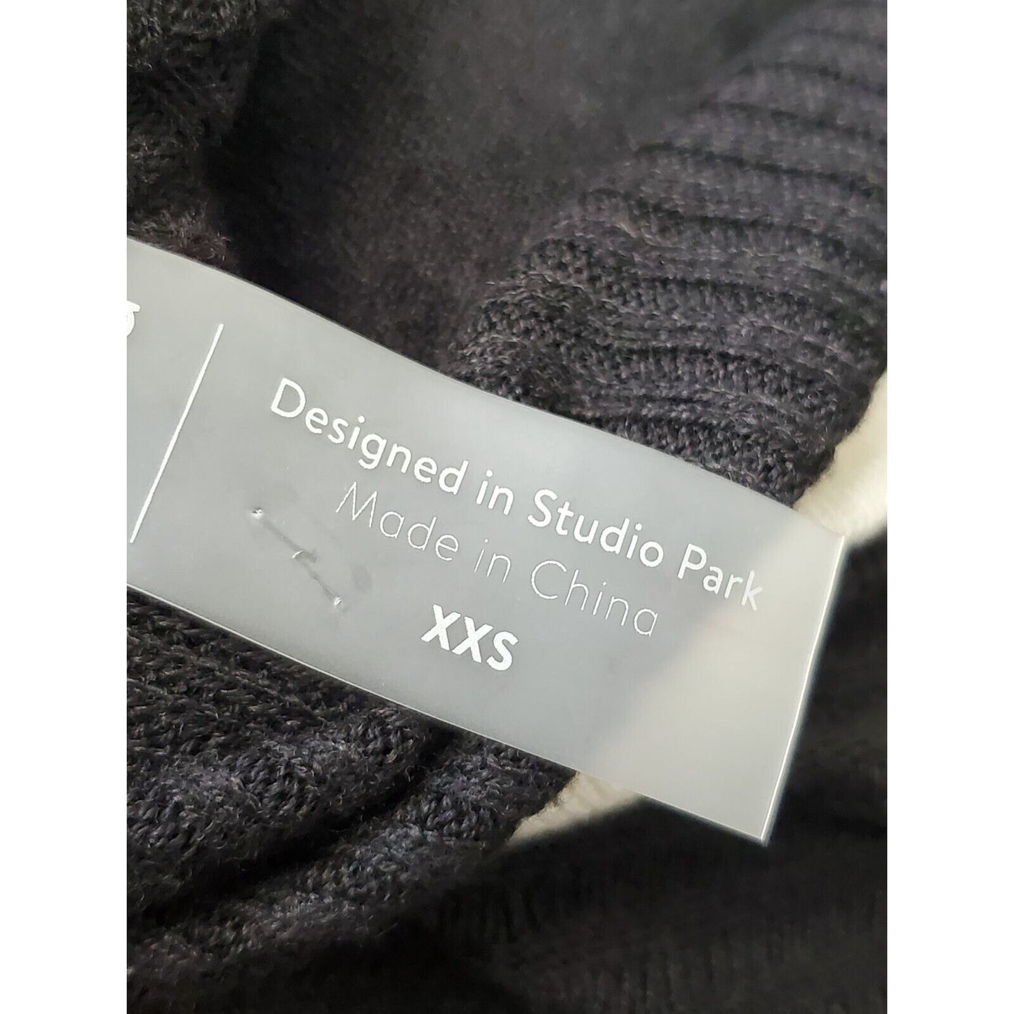 Zuda Women Black Viscose Turtle Neck Long Sleeve Pullover Knit Sweater Size 2XS