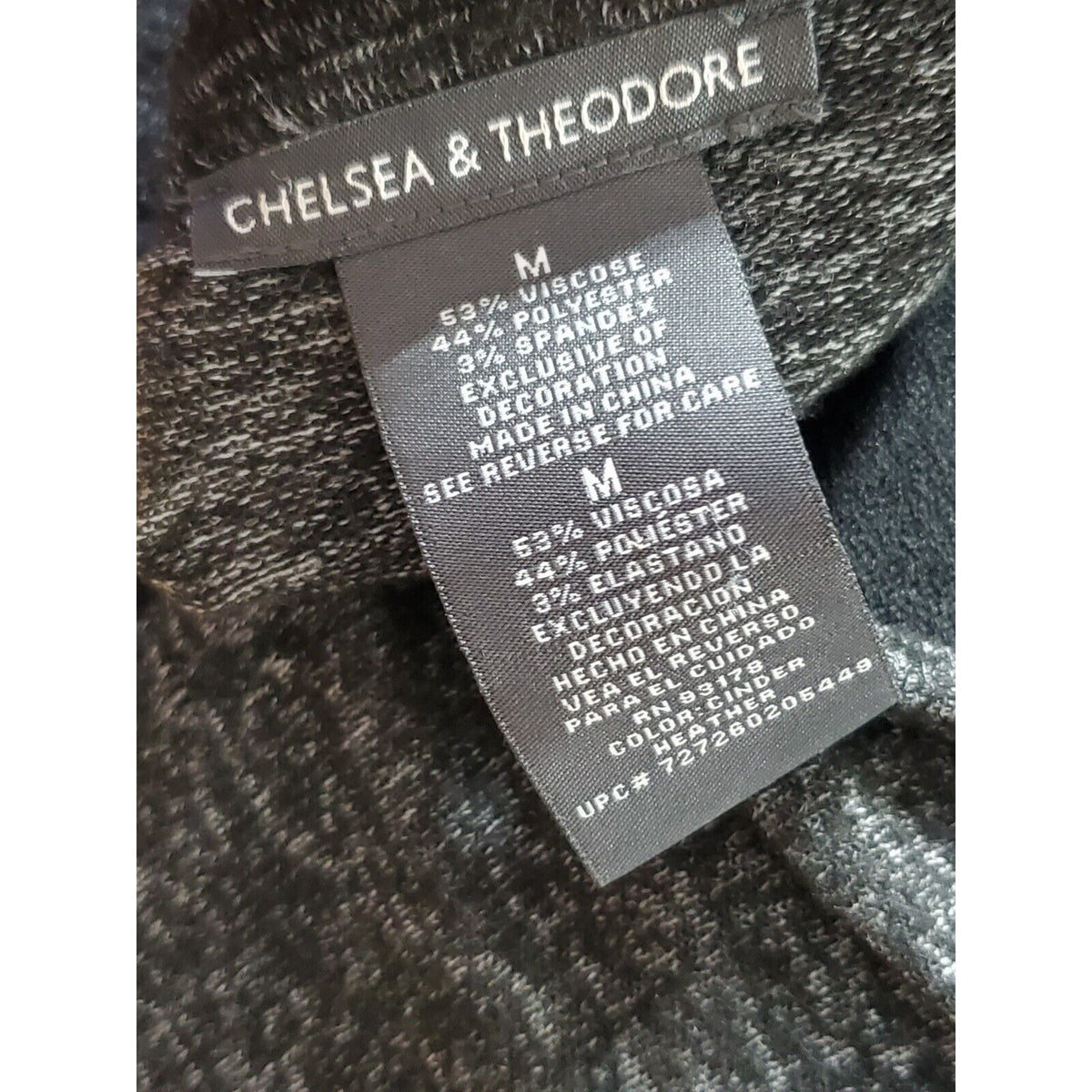 Chelsea & Theodore Women's Gray Round Neck Long Sleeve Beaded Sweater Size M