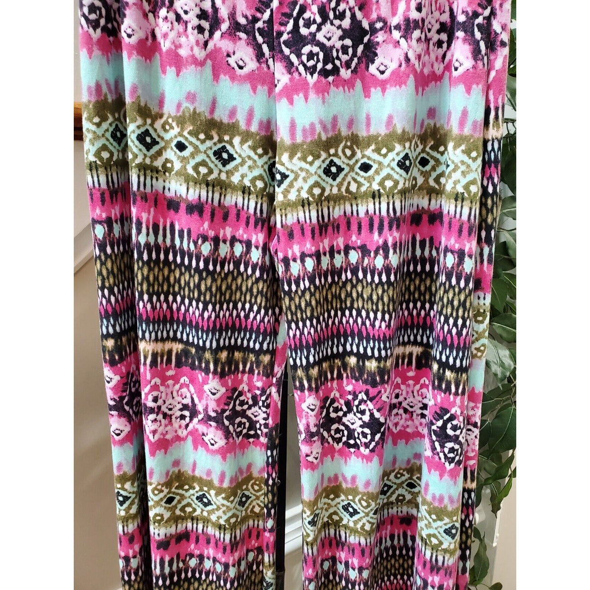 Friday Womens Multicolor Polyester High Rise Wide Leg Calypso Pants Size Large