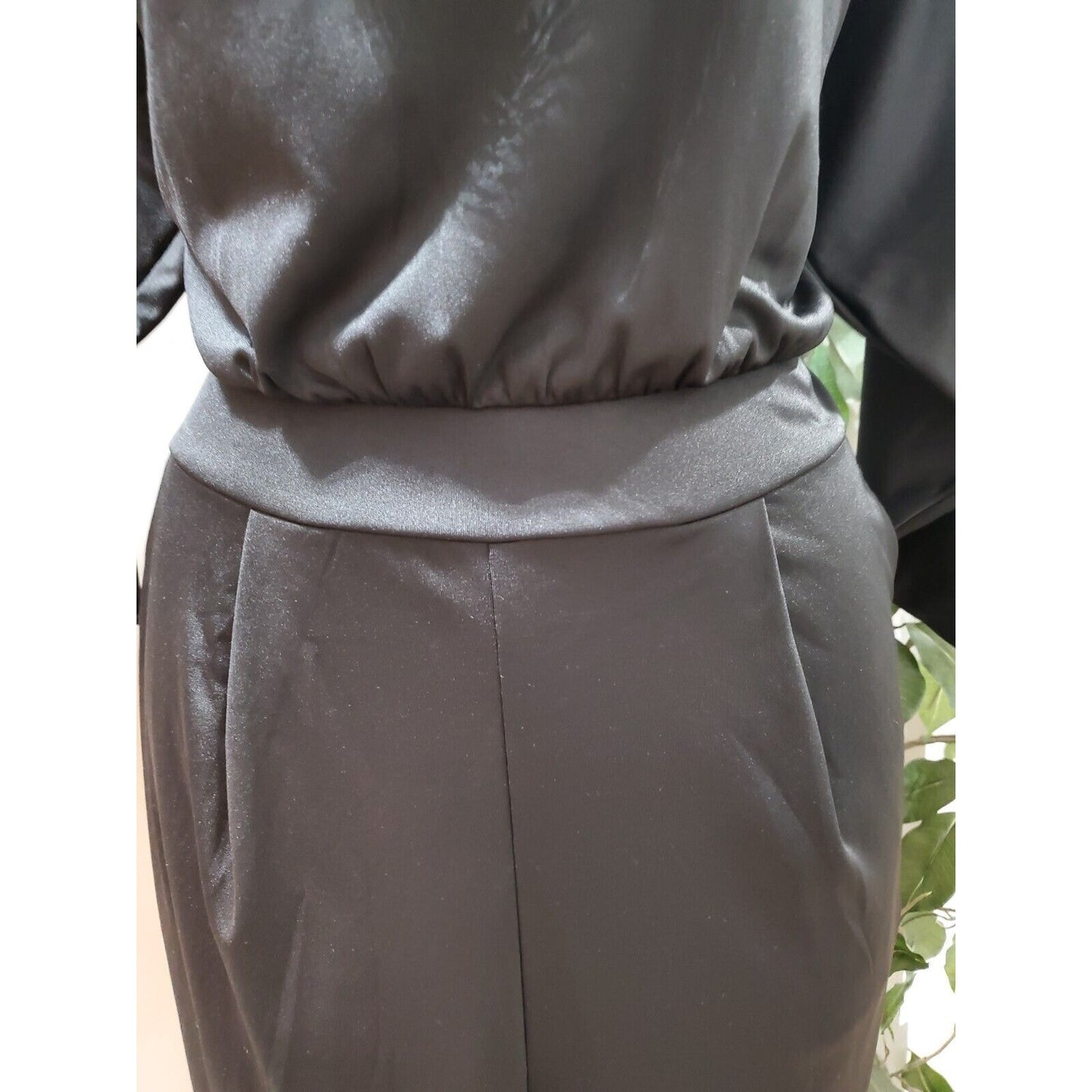 Koh Koh Women's Black Polyester Boat Neck 3/4 Sleeve Casual Jumpsuit Size L