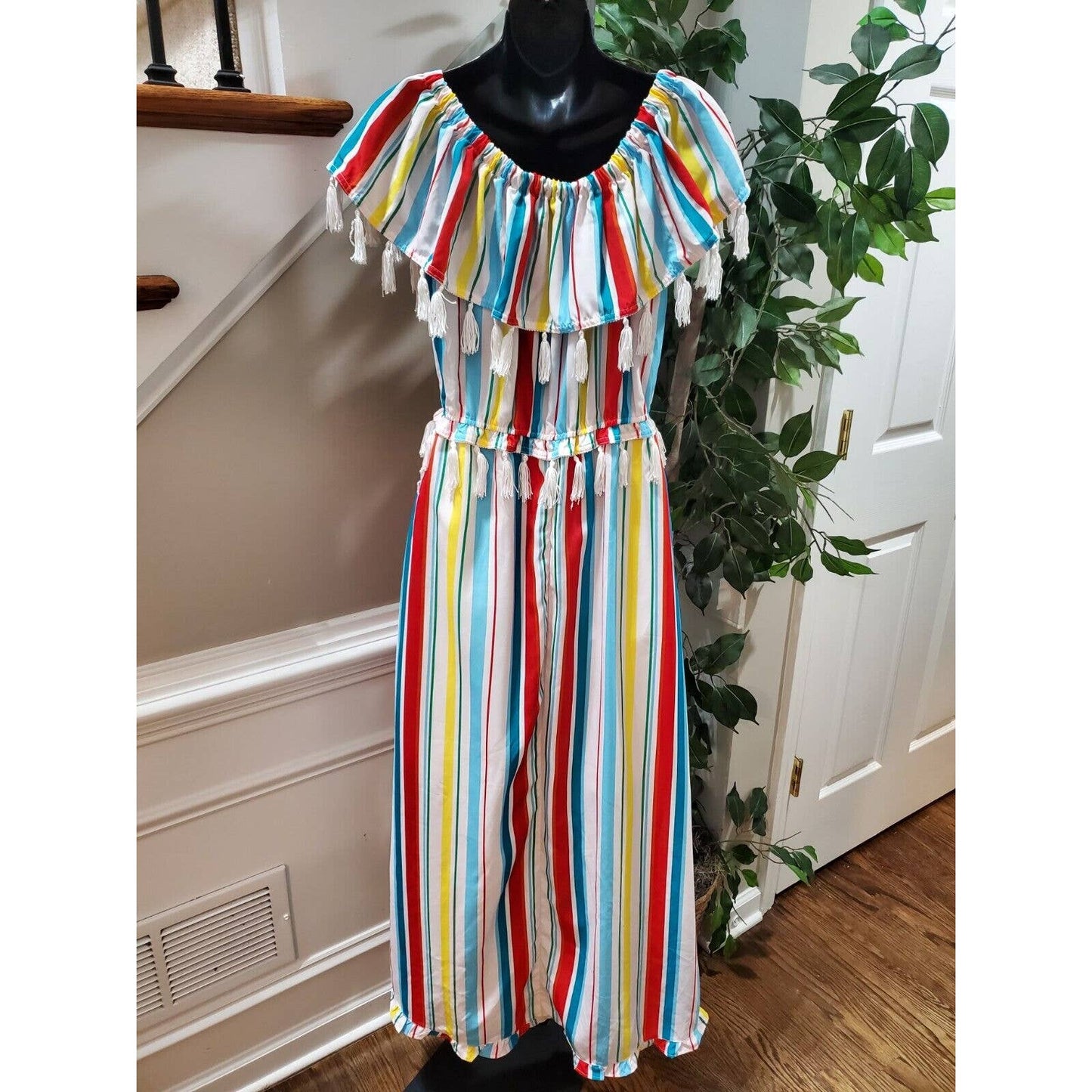 XOXO Women's Multicolor Polyester Round Neck Sleeveless Long Maxi Dress Size S