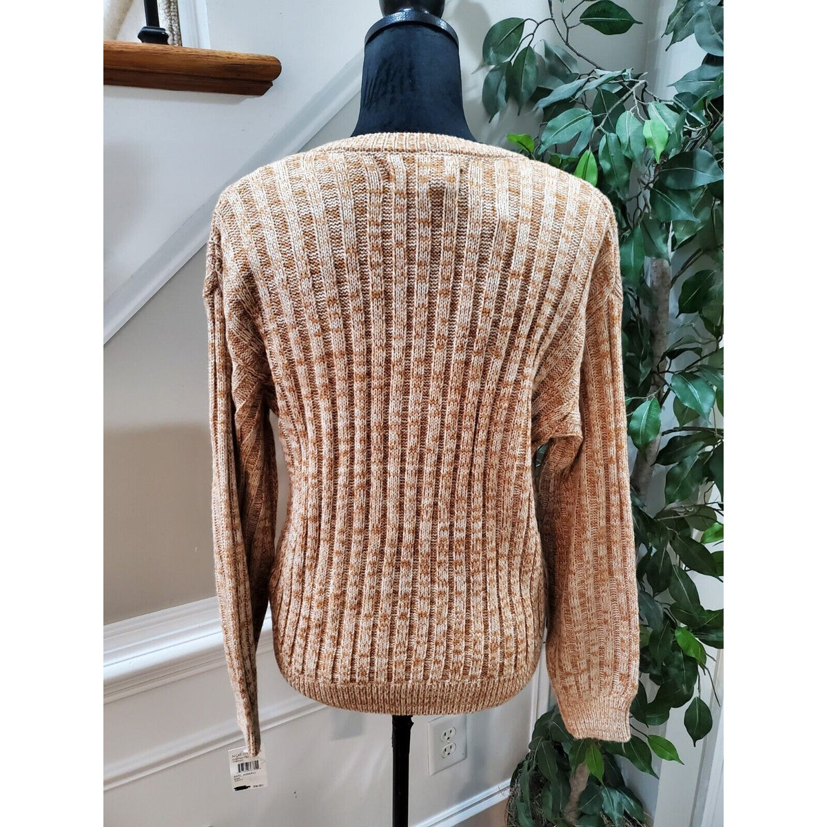BLANKNYC Toffee Acrylic Ribbed Crewneck Long Sleeve Pullover Knit Sweater XS