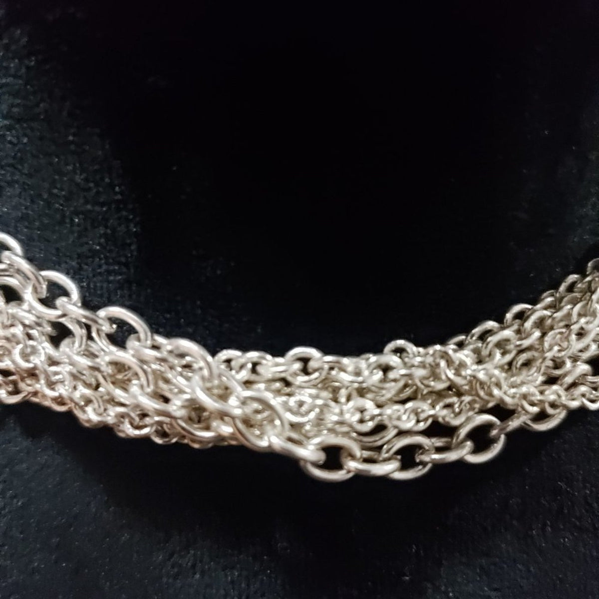 Women's Solid Multilayer Silver Link Chain Stylish Necklace