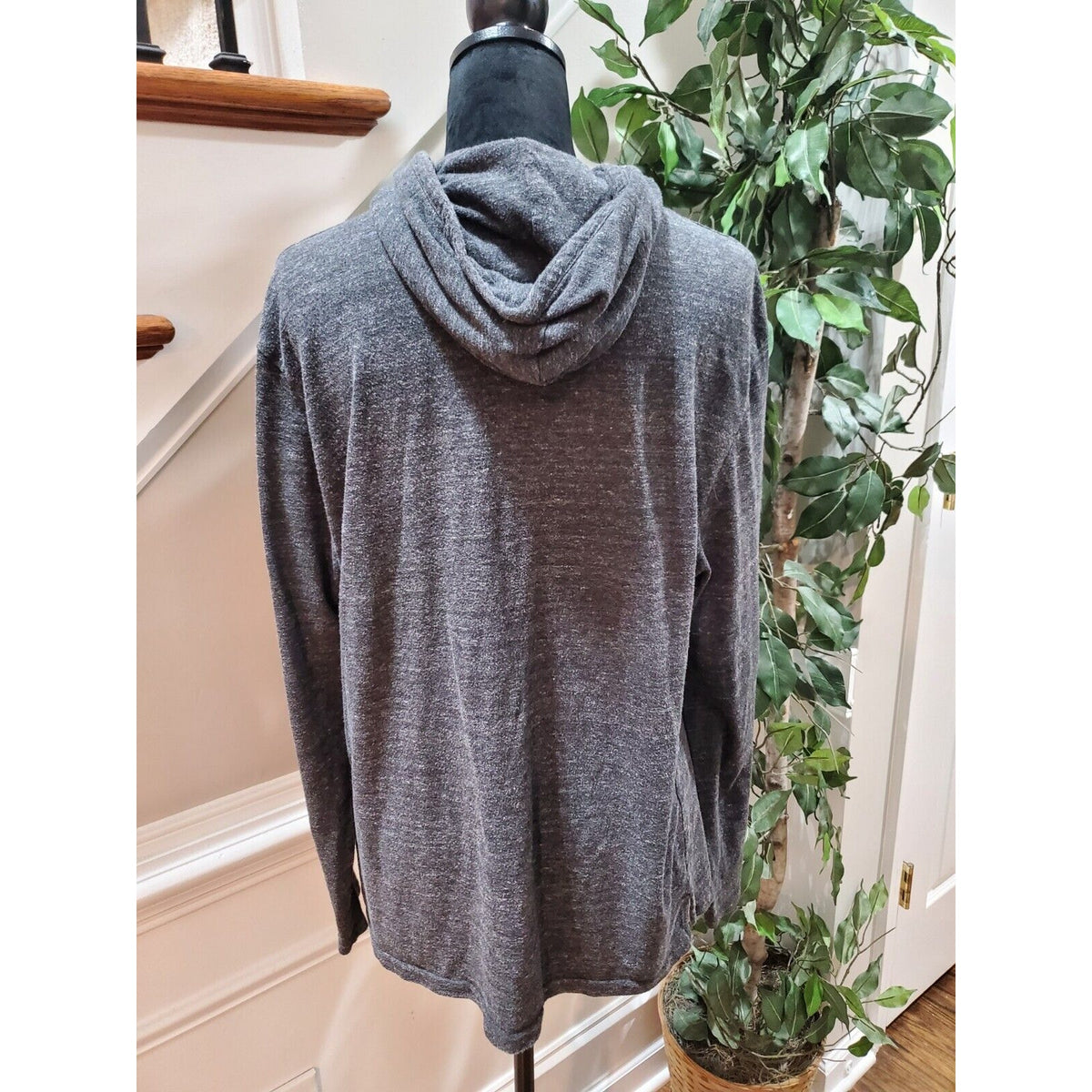 Alternative Womens Gray Polyester Long Sleeve Pullover Hoodie Sweater Size XL