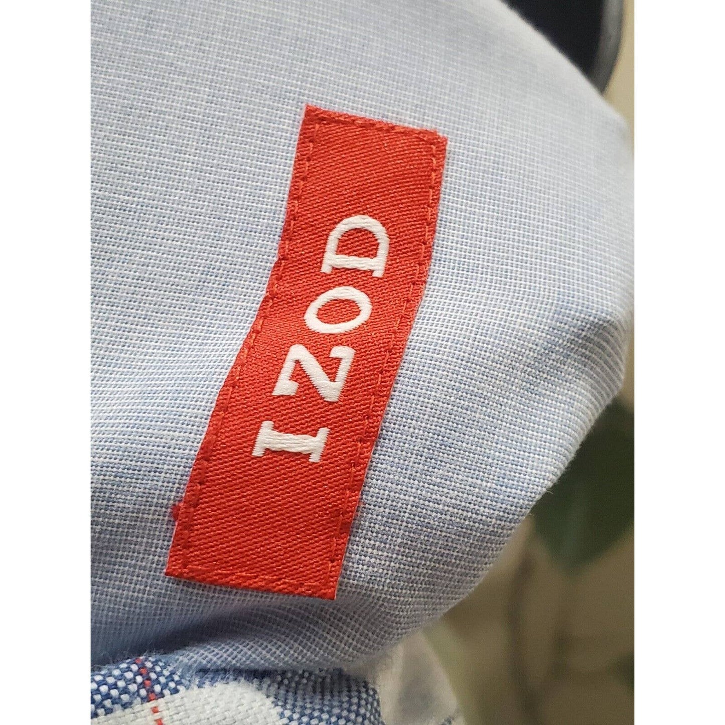 Izod Men's White & Blue Cotton Collared Half Sleeve Casual Button Down Shirt 2XL