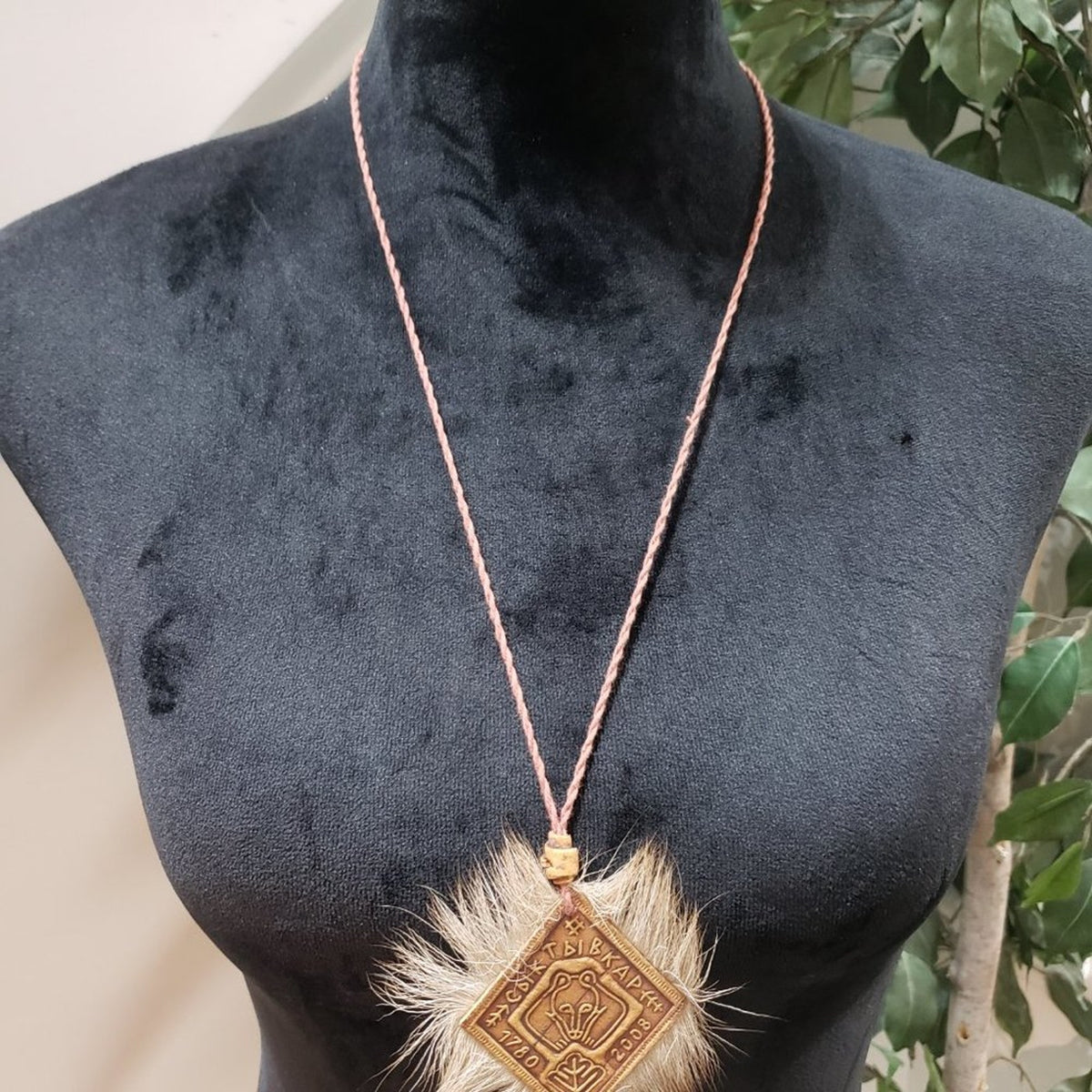 Unique Lightweight Brown Historical 1787 Boho Tribal Tassel Pendant Necklace