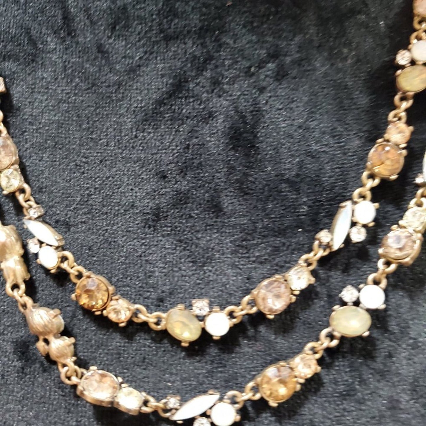 Women's Gold Tone Beaded Double Strand Chain Fashion Jewelry Necklace