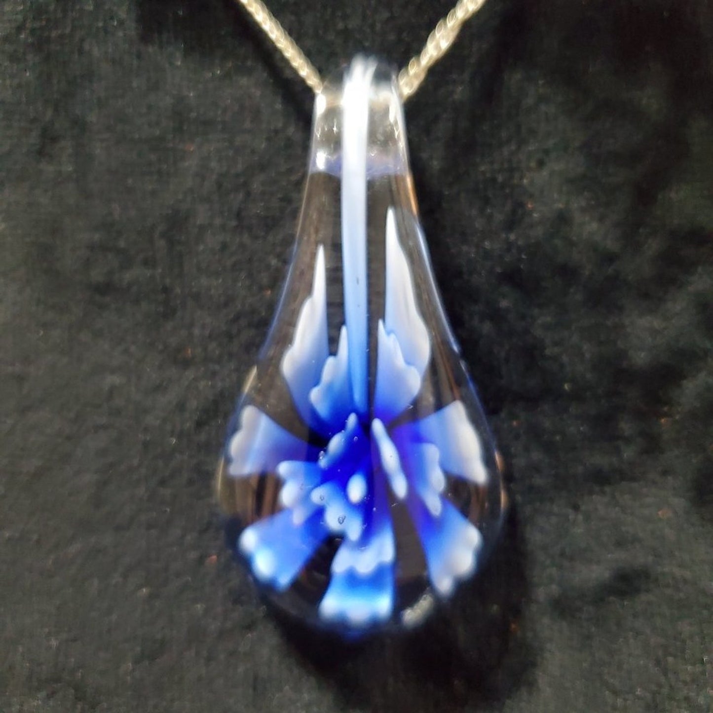 Womens Bermuda Blue Crystal Water Drop Jewelry Necklace