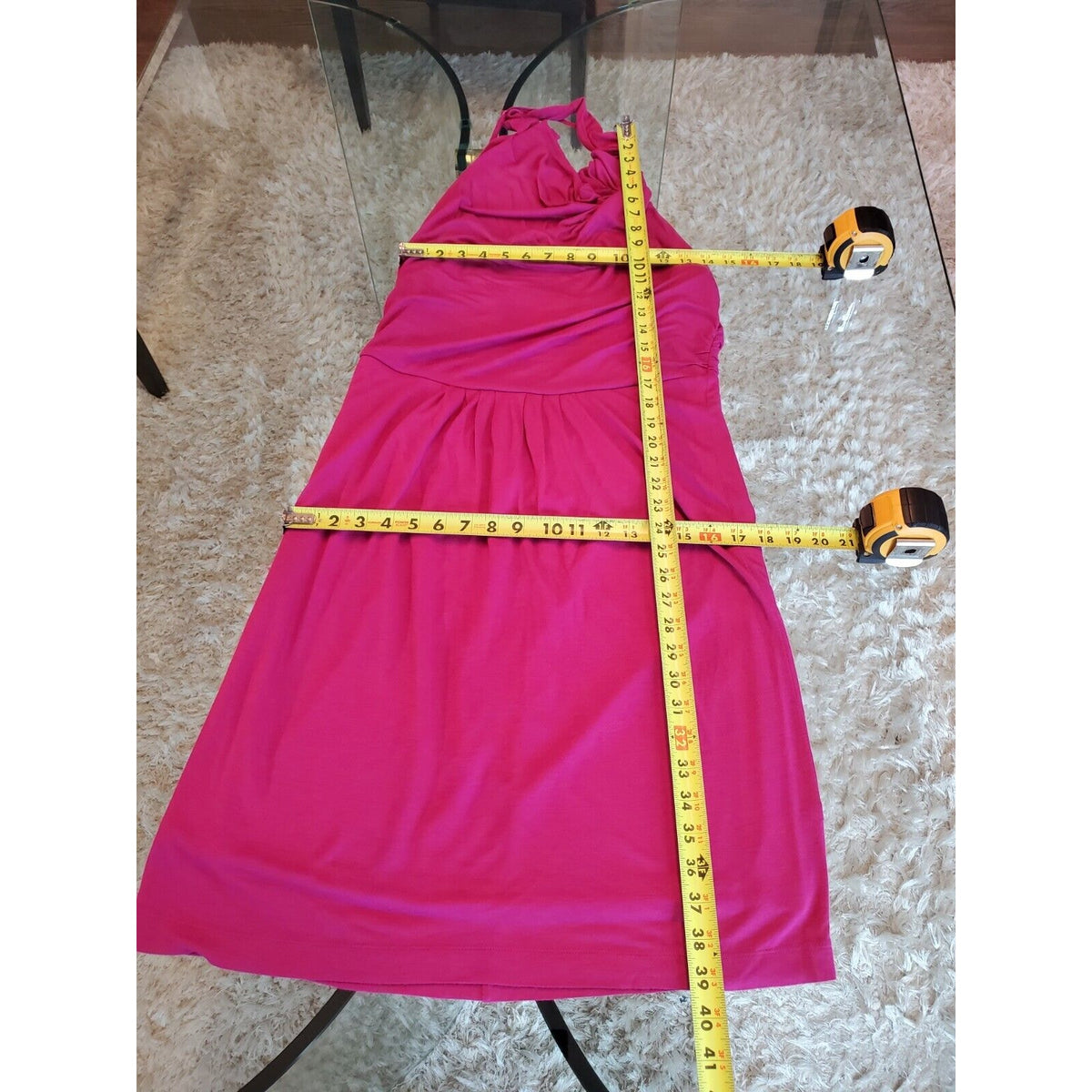 The Limited Women's Pink Rayon Cowl Neck Sleeveless Knee Length Dress Medium