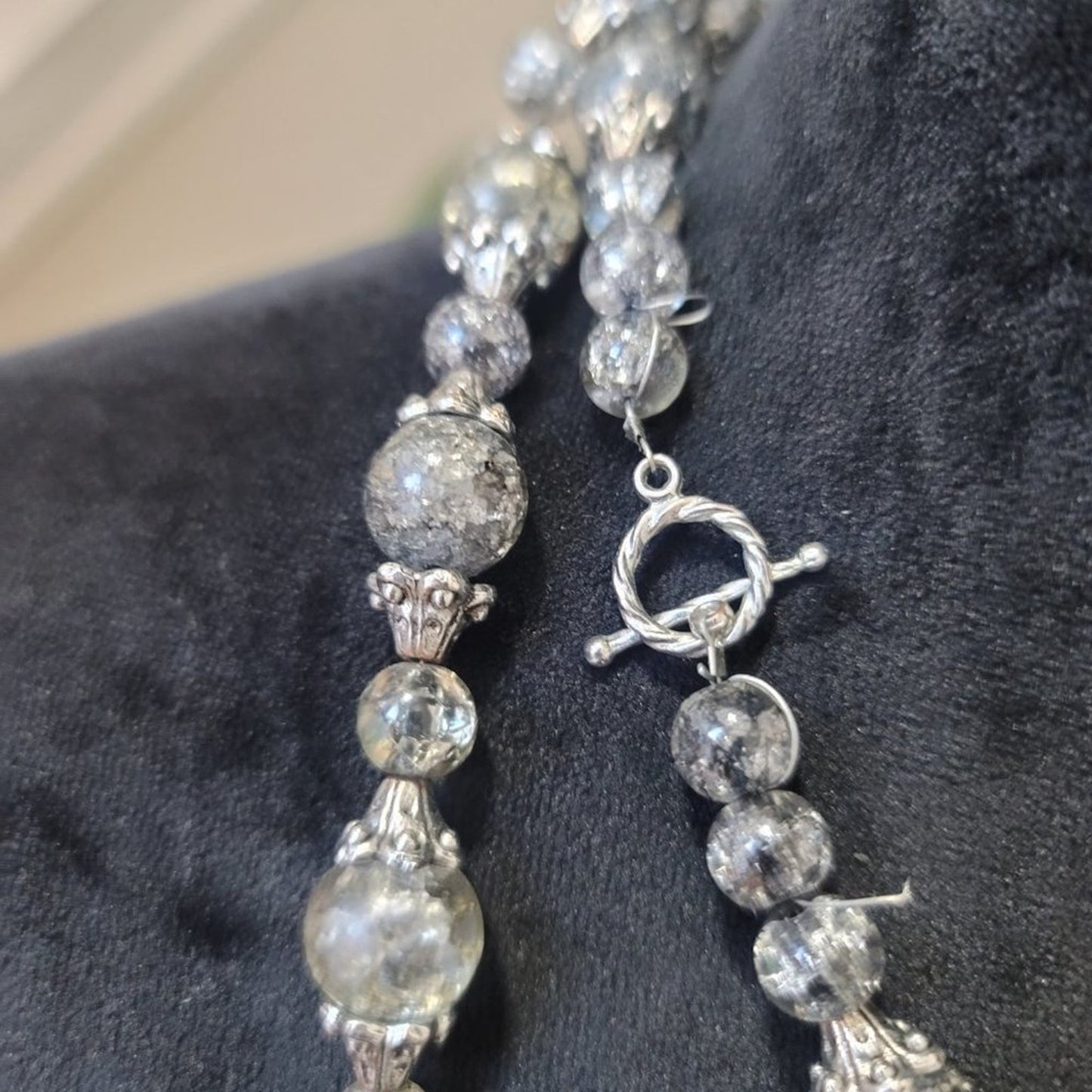 Women's Classic Long Glass Crystal Beads Single Strand Faceted Heavy Necklace