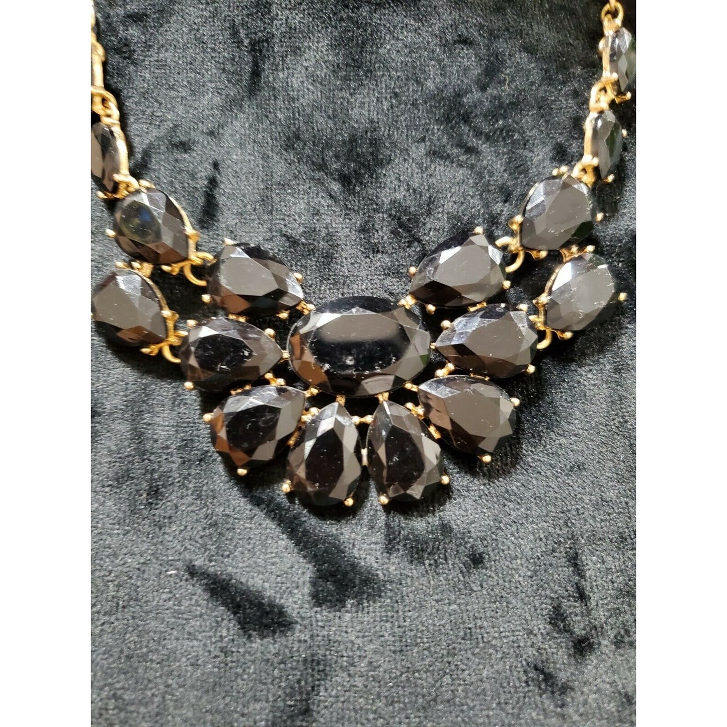 Black Stone Statement Necklace