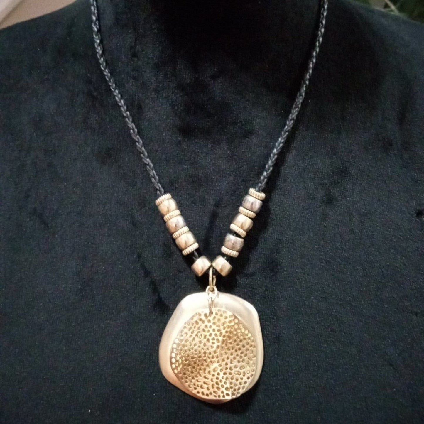Womens Modern Fashion Chunky Gold Tone Pendant Necklace with Lobster Clasp