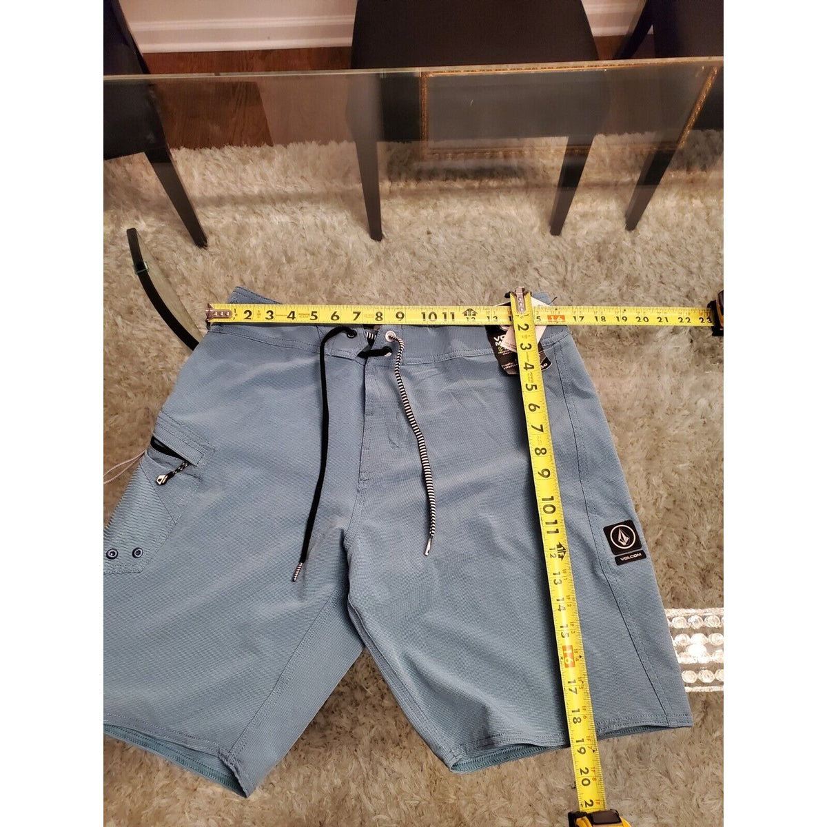 Volcom Men's Blue Polyester Elastic Waist Lido Heather Mod Boardshort Size 30