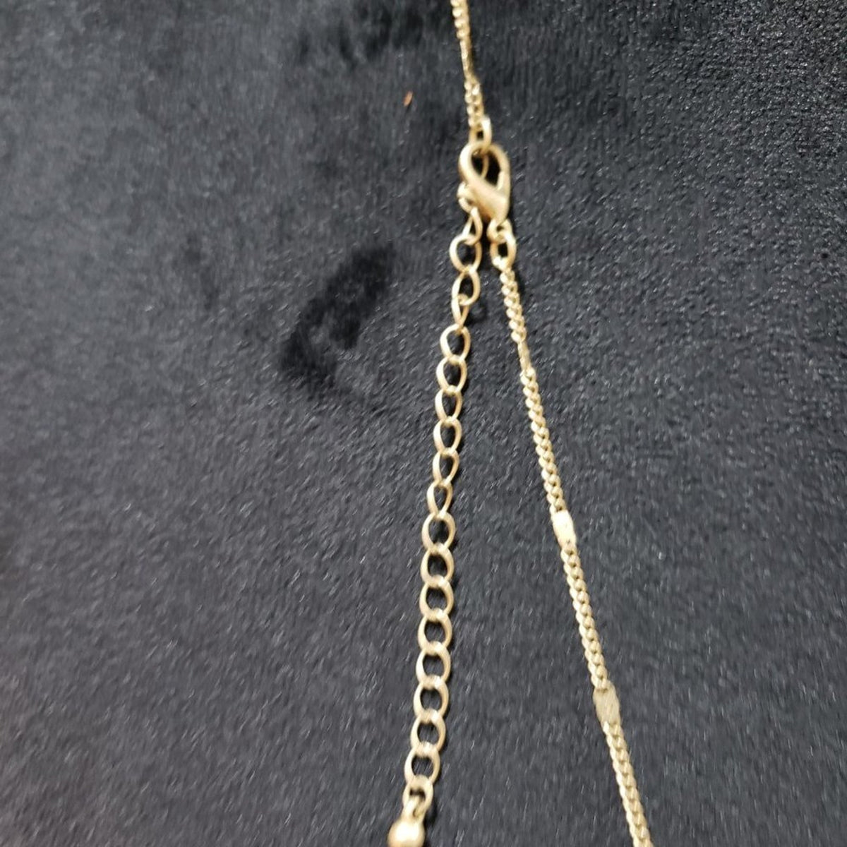 Gold Tone Chain with Crystal Point Light Green Necklace Pendant