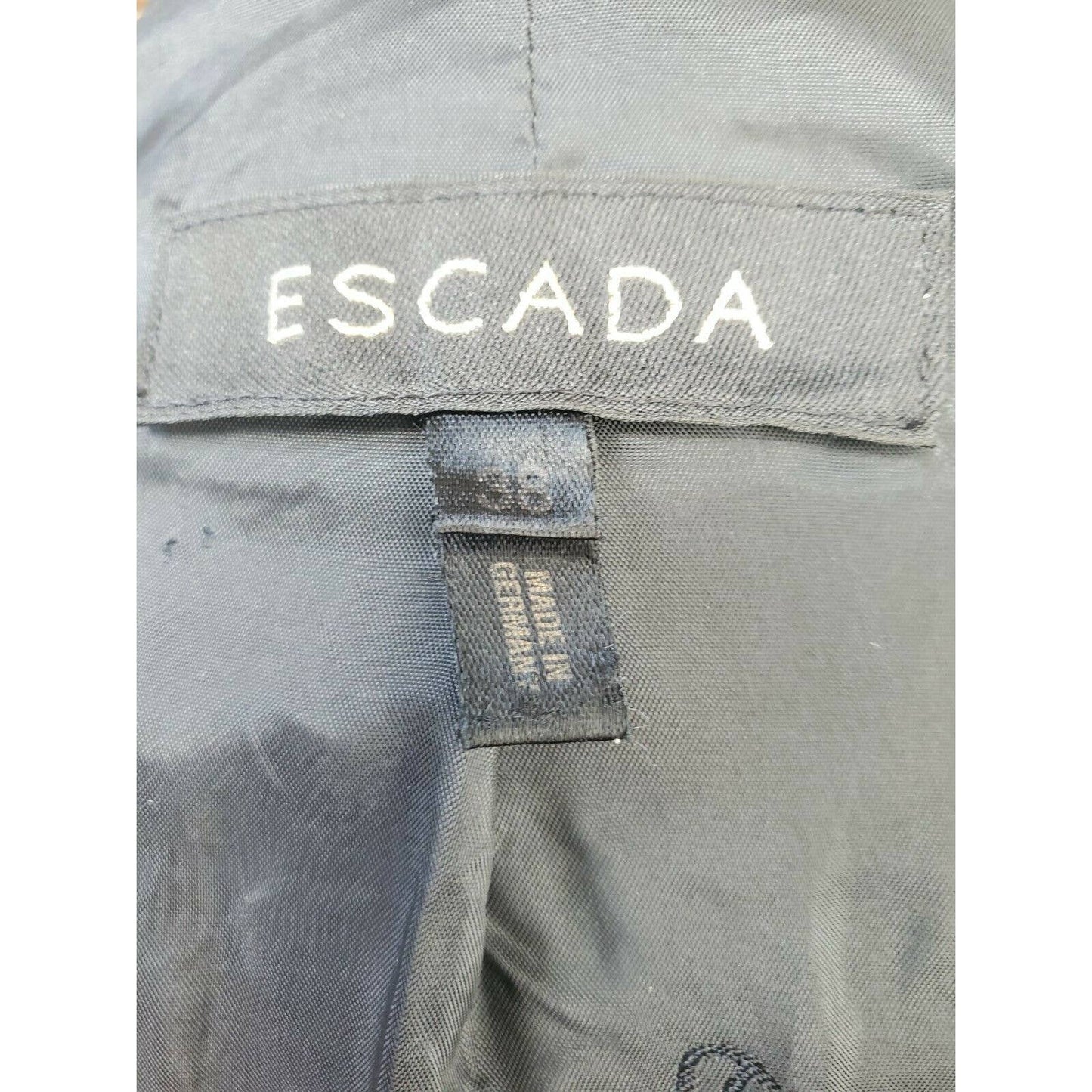 Escada Women Black 100% Wool Long Sleeve Slim Fit Single Button Formal Blazer 38