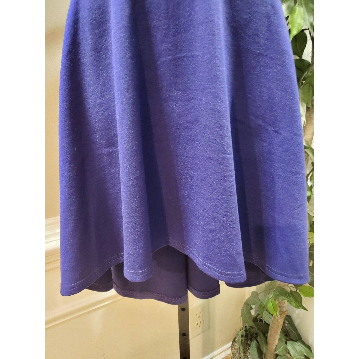 Mushare Women's Blue Rayon Halter Neck Sleeveless Knee Length Dress Size X-Small