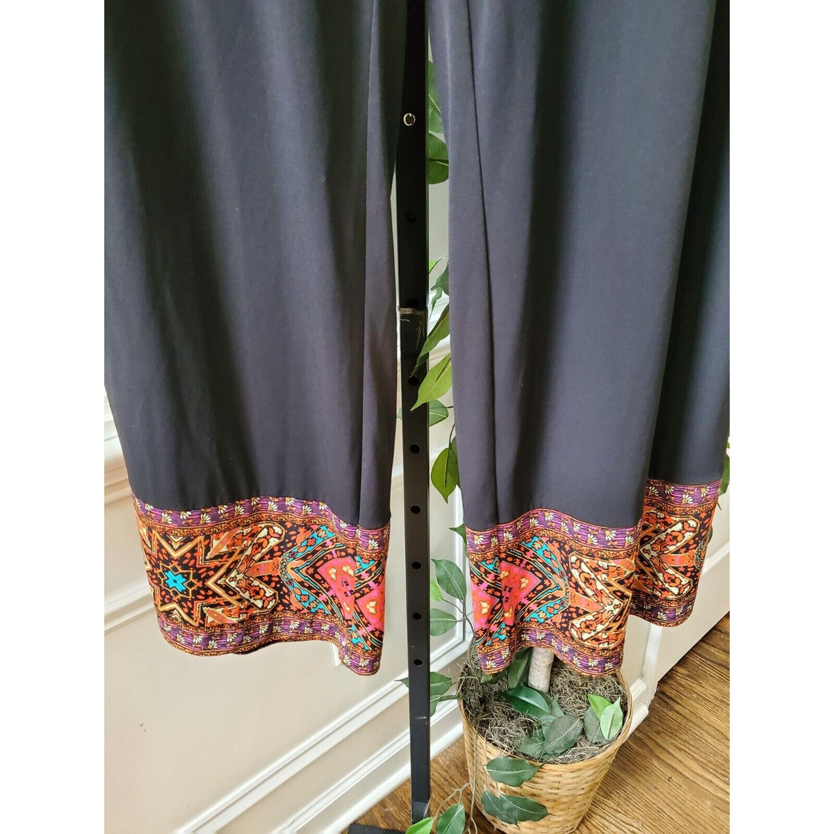 NY & Company Black Polyester Drawstring Casual With Front Back Pockets Pant XL