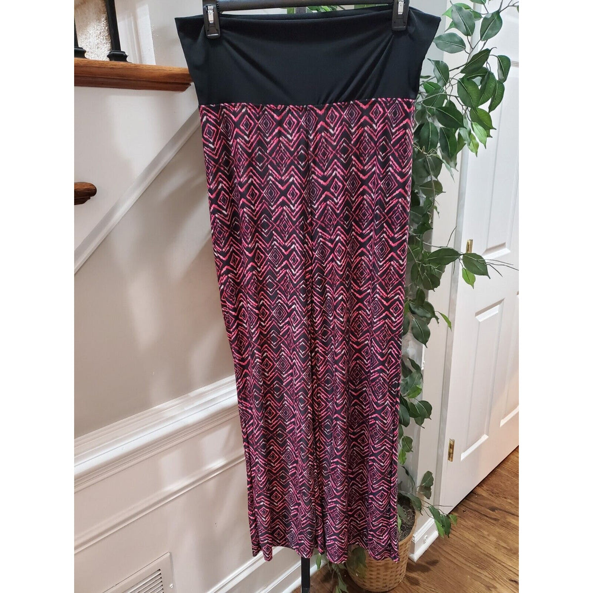 New Directions Womens Pink Black Geo Print Polyester Pull On Calypso Pants Large