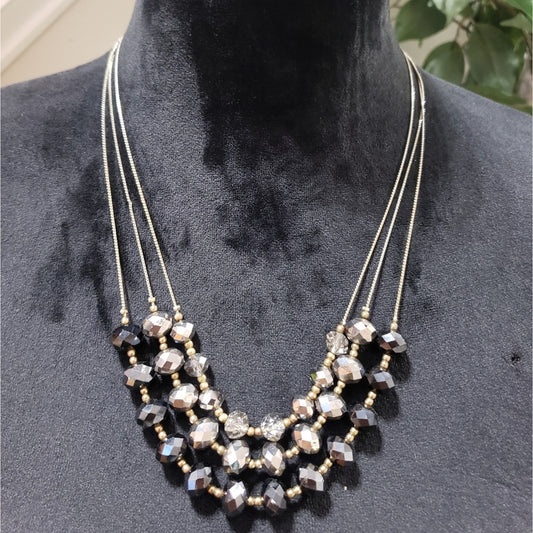 Triple Layer Beaded Multicolor Necklace