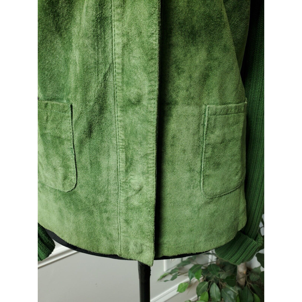 INC International Concepts Womens Green Cotton Casual Front Jacket Size Medium