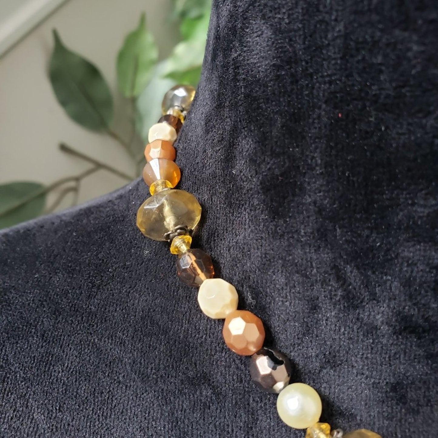 Bohemian Style Multi Colored Beaded Rhinestones Silver Tone Pendant Necklace