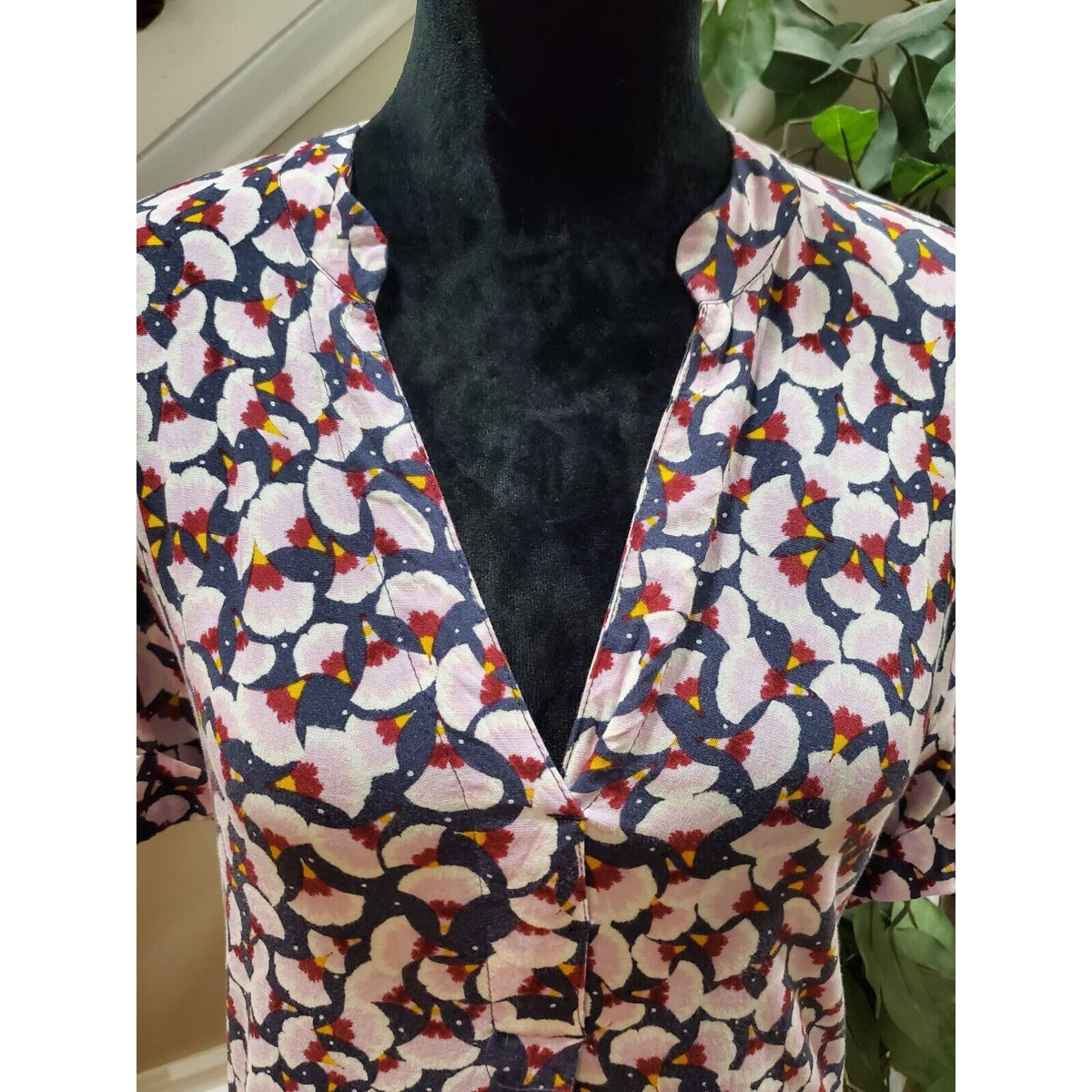 Anna Glover Women Multicolor V-Neck Short Sleeve Casual Knee Length Dress Size 8
