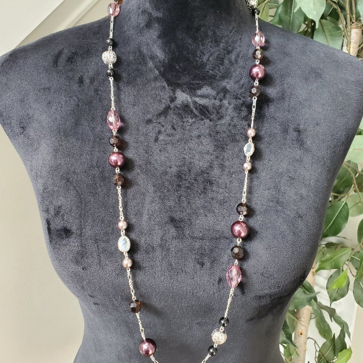 Lia Sophia Womens Multicolor Round Beaded with Lobster Clasp Charm Necklace