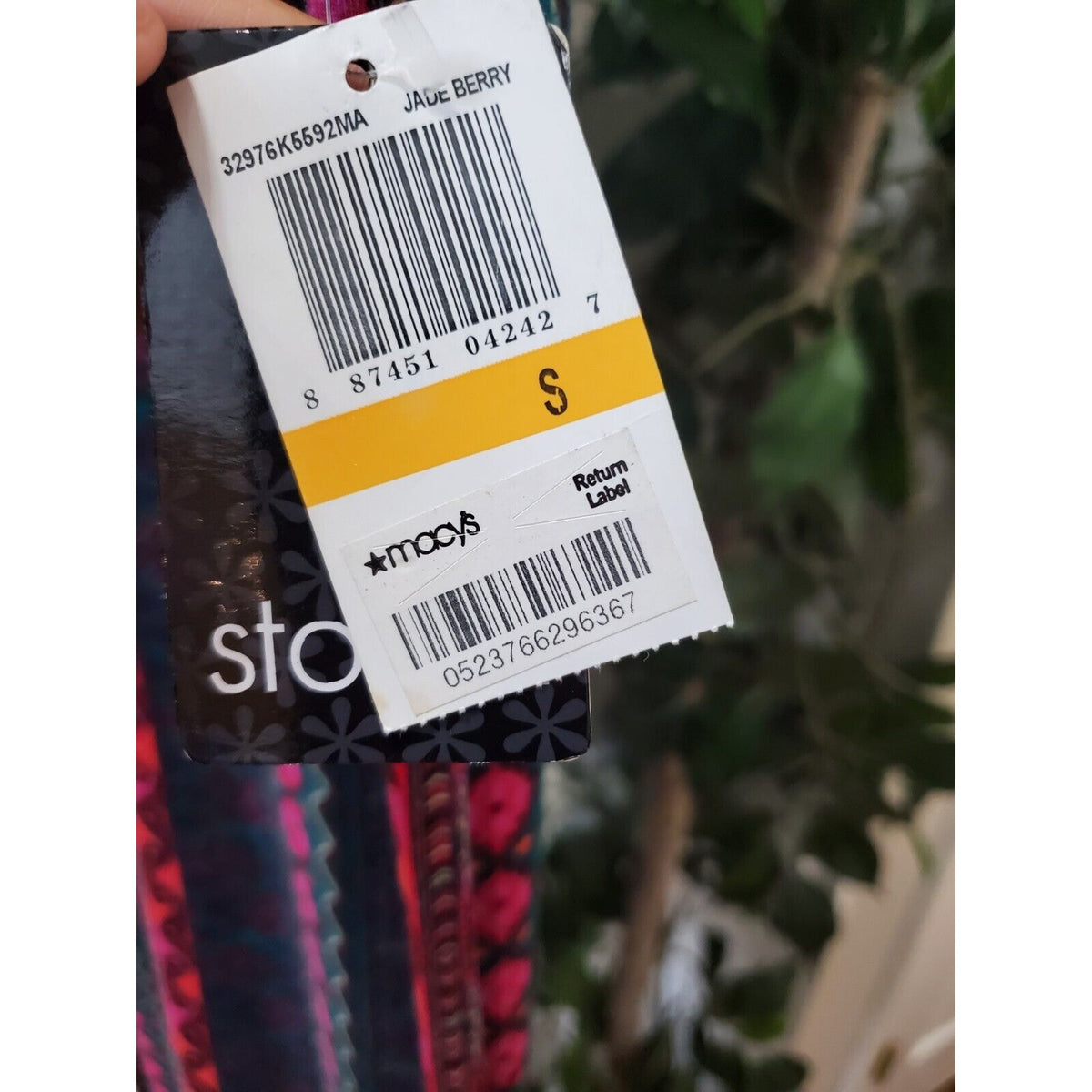 Stoosh Women's Jade Berry Multicolor Elastic High Waist Maxi Skirt Size Small