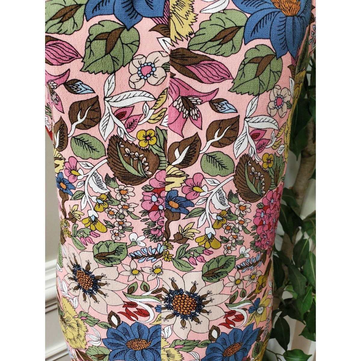 Loft Women's Floral Polyester V-Neck Sleeveless Casual Knee Length Dress Size L