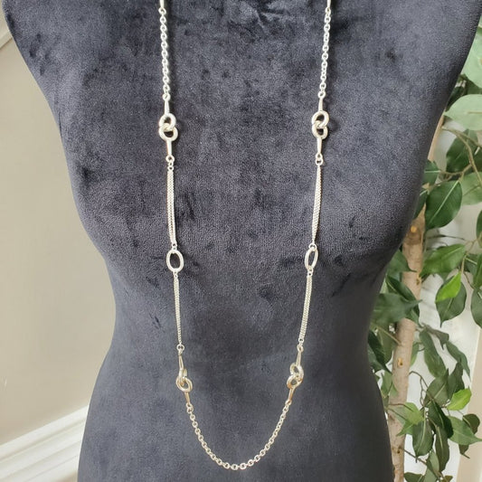 Alfani Women's  Silver And Gold Tone Chain with Lobster Clasp Necklace