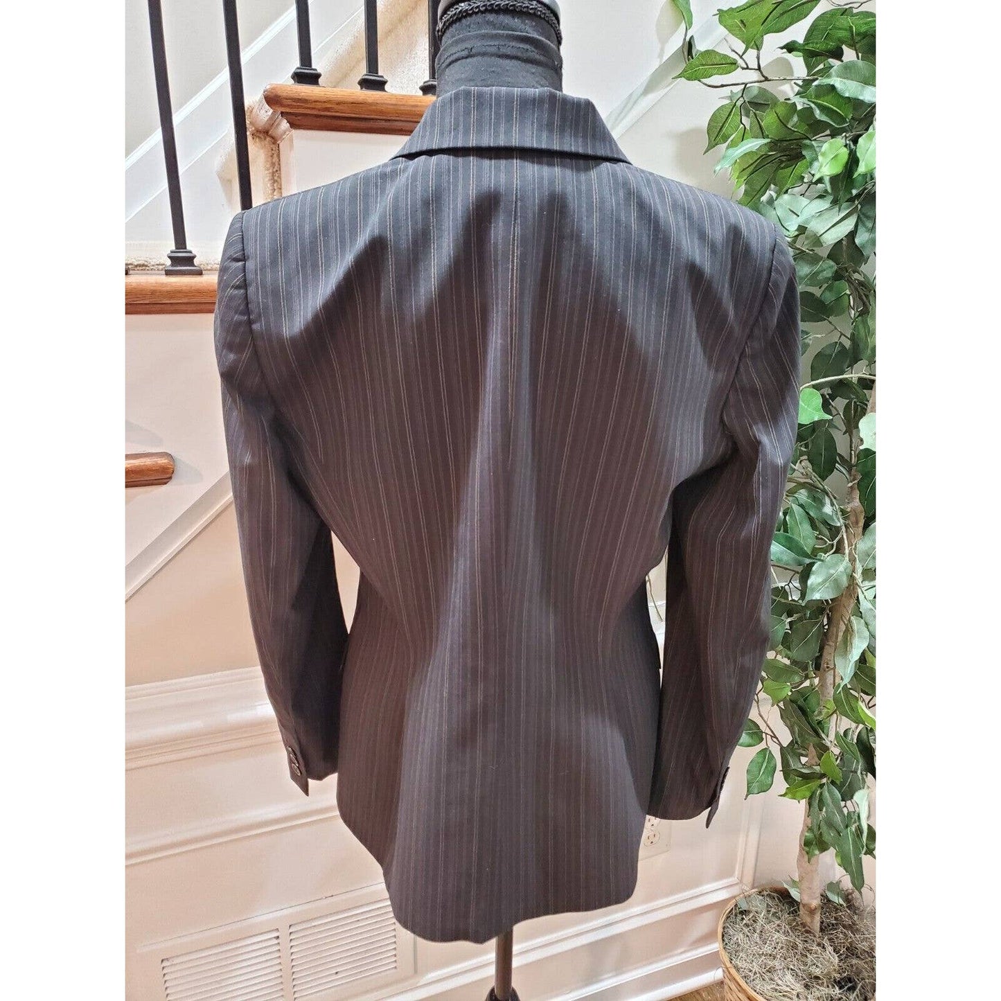 Anne Klein Women's Black Polyester Long Sleeve Single Breasted Jacket Blazer 10