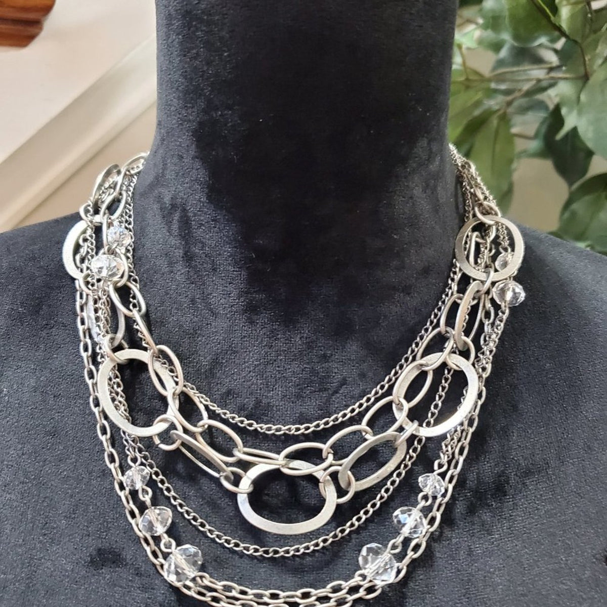 Cookie Lee Womens Silver Circle Cuban Choker Layering Pendant Necklace
