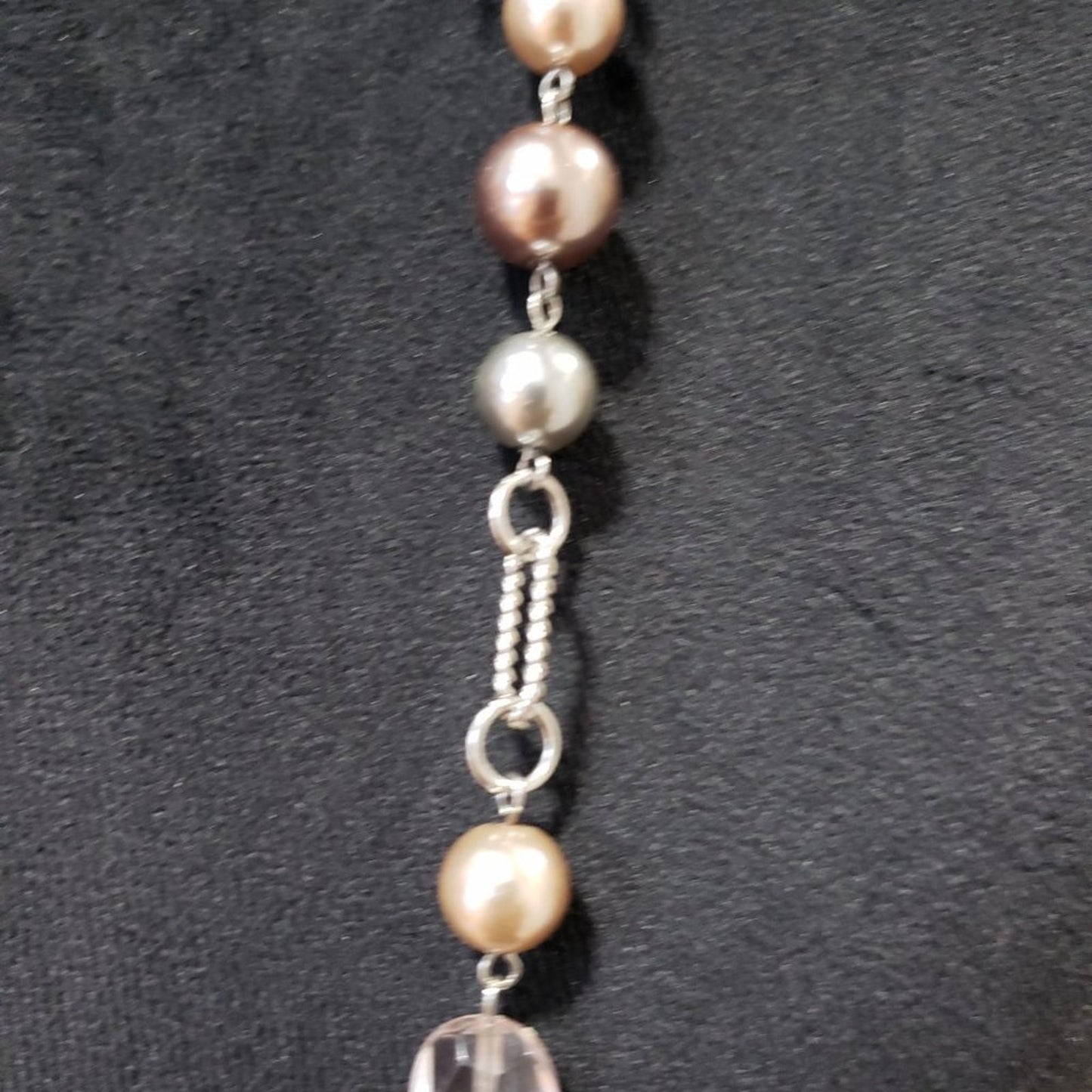Womens Faux Pearl Single Strand & Crystal Beaded Fashion Jewelry Necklace
