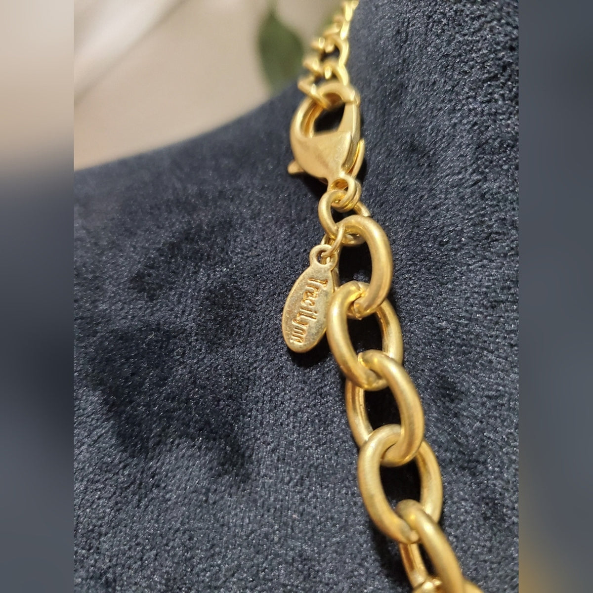 Traci Lynn Boutique Chain Link Gold Tone Necklace