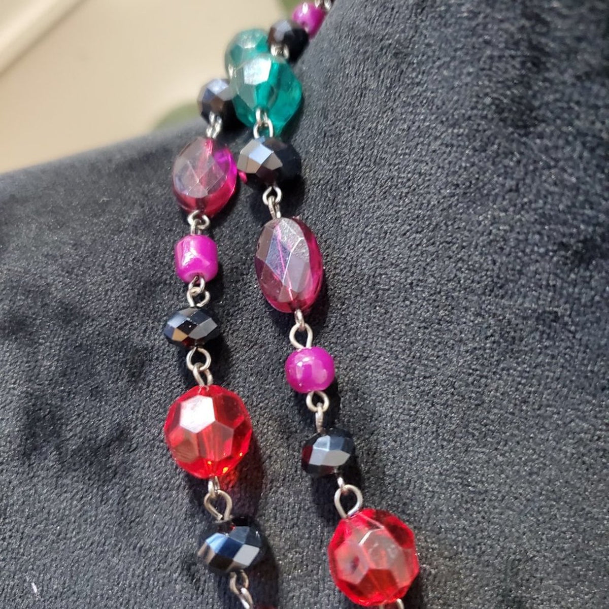 Women's Multicolor Beaded Layer with Lobster Clasp Jewelry Necklace