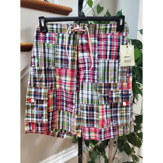 Cremieux Men Multicolor Polyester Pull On Drawstring Beachwear Shorts Size Small