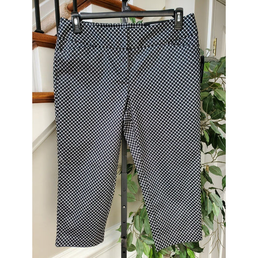 Worthington Women's Black Cotton Modern Fit Thigh Slim Leg Casual Capri Size 10