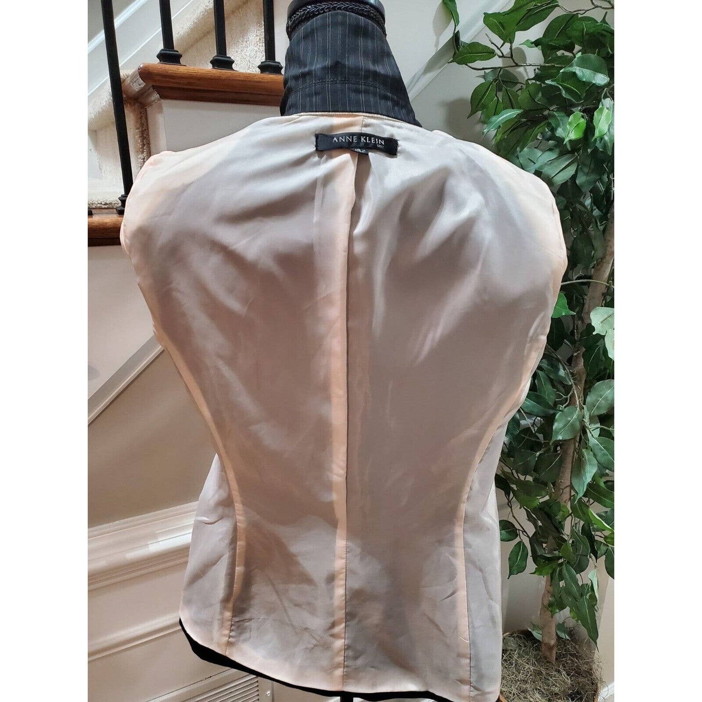 Anne Klein Women's Black Polyester Long Sleeve Single Breasted Jacket Blazer 10