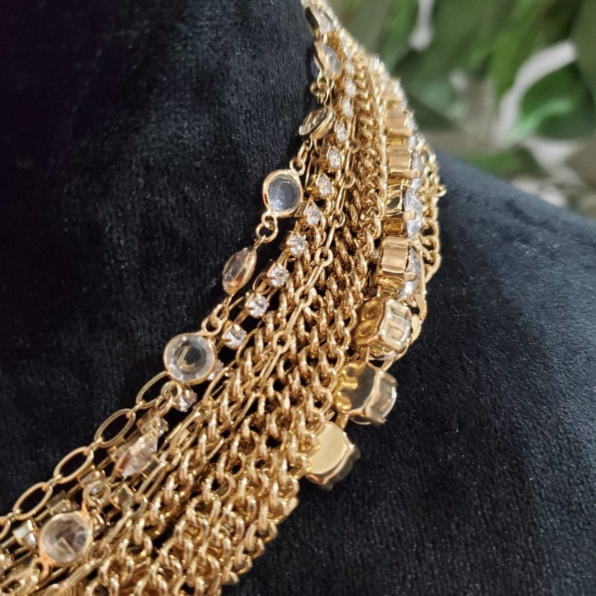 Women's Gold Multilayer Round Beaded Link Chain Fashion Jewelry Necklace