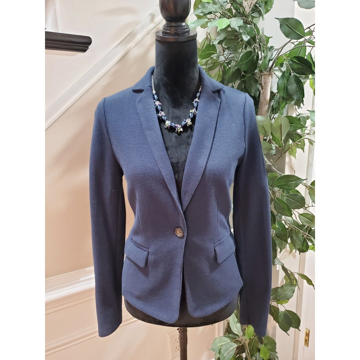 Banana Republic Women's Navy Single Breasted One Button Blazer Jacket Size S