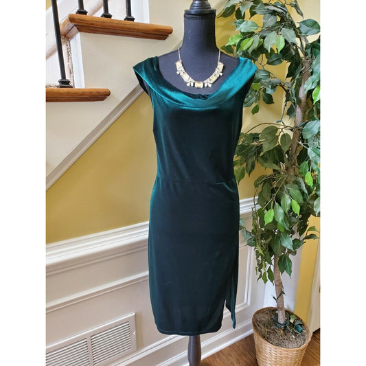 Charlotte Russe Sleeveless Dress - Velvet Green"- Large