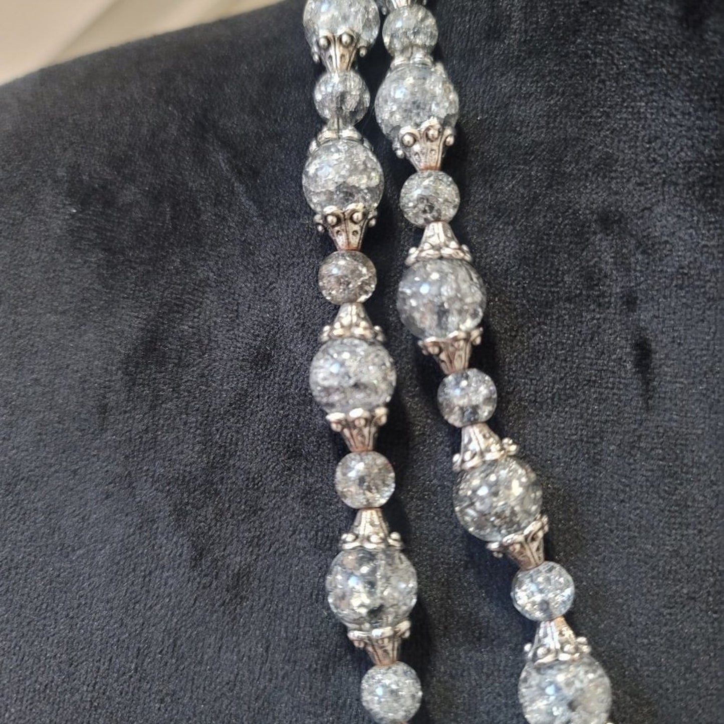 Women's Classic Long Glass Crystal Beads Single Strand Faceted Heavy Necklace