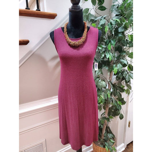 Old Navy Women's Maroon Polyester Round Neck Sleeveless Knee Length Dress Size L