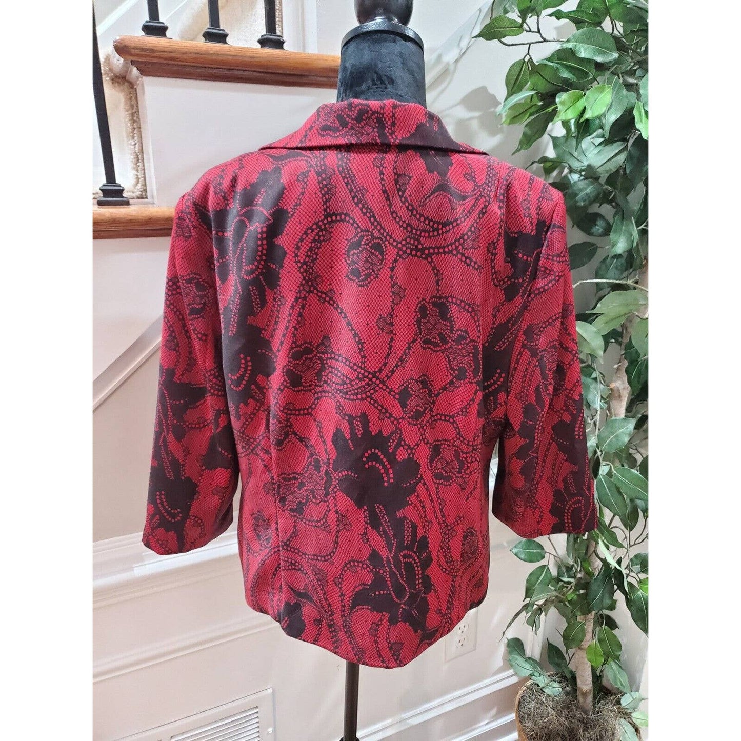 Midnight Valvet Women Red Polyester Long Sleeve Single Breasted Fitted Blazer 16
