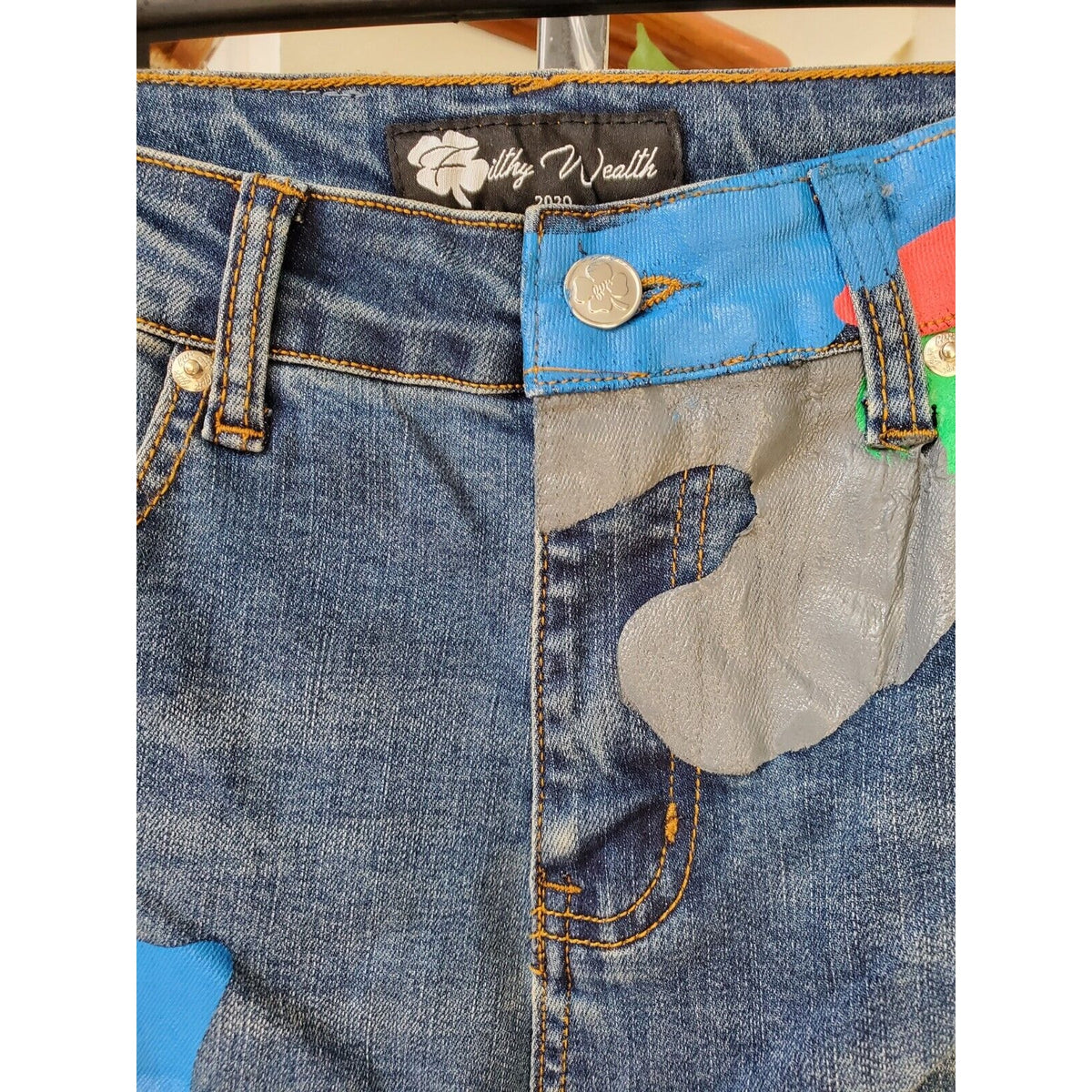Filthy Wealth Women Blue Denim Cotton Skinny Legs Mid Rise Casual Jeans Size 26